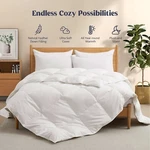 Oversized Comforter White Goose Feather And Down Fiber Fill, King Full. Fixed Price $52.99.