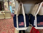 Disney Parks 2026 Americana Collection Flag Embroidered Canvas Tote Bag. Fixed Price $44.95.