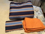 Tommy Hilfiger Twin Comforter Blue&orange Stripe Chicago Bears Themed Bedding. Fixed Price $25.00.