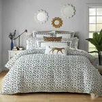 Wamsutta Estero 3-PIECE Queen Comforter Set New White Black Spots Cheetah Print. Fixed Price $95.00.