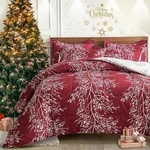 Christmas Bed In Bag Burgundy Red Comforter Sheet Set 7 Pieces Queen Size A.... Fixed Price $64.59.