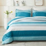 Litanika Teal White Comforter Twin Set, Xl Striped Bedding. Fixed Price $72.17.