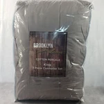 Brooklyn Loom Comforter Set 3PC King Cotton Percale Gray. Fixed Price $125.00.