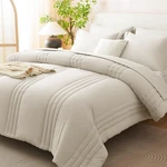 Cozylux California Size Comforter Set - 7 Pieces King, Beige. Fixed Price $91.15.
