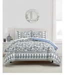Sunham Jasmine Floral-print 3-PC. Comforter Set Blue King Nwt. Fixed Price $75.00.