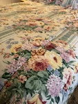 Vtg Croscill Princess King 104" X 92 Comforter Quilted Green Pink Stripe Florals. Fixed Price $69.95.