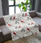 New! Winter Cardinal Printed Quilted Throw Blanket Red Snow Berries. Fixed Price $30.25.