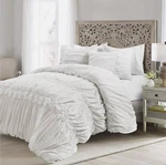 Lush Decor, King, White Darla 3 Piece Comforter Set. Fixed Price $140.00.