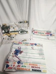Vtg. Football Nfl Green Bay Packers Bed Sheet Flat Set Twin Pillow Case. Fixed Price $23.00.