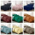 Chezmoi Collection 7PCS Pinch Pleat Comforter Set Microfiber Pintuck Bedding. Fixed Price $49.99.
