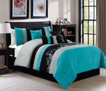 Chezmoi Collection 7-PIECE Luxury Leaves Scroll Embroidery Bedding Comforter Set. Fixed Price $91.99.