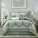 Nanshing Therese 7 Piece Damask Comforter Set , Sage King Size. Fixed Price $110.00.