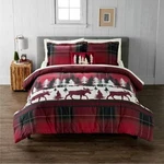 New Cuddl Duds King Heavy Weight Flannel 4 Piece Comforter Set Lodge Plaid. Fixed Price $189.88.