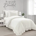 Lush Decor Reyna Ruffle Twin Xl Cotton Duvet Cover Set With Pillow Sham. Fixed Price $59.99.