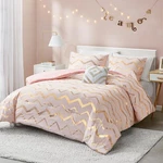 Codi Metallic Print Pink / Rose Gold Comforter Set Twin-xl Size Bed,. Fixed Price $42.74.