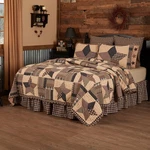 Primitive Luxury King Quilt Set Black Patchwork Bingham Star Cotton Vhc Brands. Fixed Price $309.25.