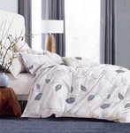 Open Box Item: Elegant Leaves Print 100% Cotton Bedding Set: 3PC Duvet Cover. Fixed Price $24.99.