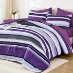 Wongs Bedding Comforter Set King Size, Purple Bag, 7 Pieces. Fixed Price $75.07.