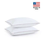 Puredown Pack Natural Goose Feather Pillows, King Size, Set Of 2, Nib. Fixed Price $52.00.