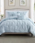 Swift Home Full/ Queen Floral Pintuck Baby Blue Comforter Set. Fixed Price $55.80.