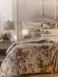 Sky Beige 300 Thread Count Harper Floral Comforter Cover 2PC Set, Twin. Fixed Price $30.00.
