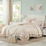 Cupocupa Pink Ruffle King Size Comforter Set, Shabby Chic Boho Bedding. Fixed Price $73.47.