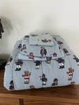 Vintage Ralph Lauren Polo Striped Teddy Bear Comforter & Twin Sheet Set. Fixed Price $189.00.