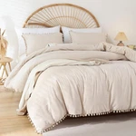 Yirddeo King Size Comforter Set - With Ball Pom Fringe, S.... Fixed Price $60.74.