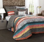 Lush Decor Boho Stripe Comforters Turquoise/ Tangerine 7 Piece Set Full/ Queen. Fixed Price $129.99.