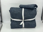 New Pottery Barn Arlo Cross Stitch Quilt Queen +1 Sham, Indigo Blue-read. Fixed Price $175.00.