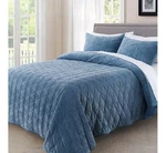Kasentex Oversized Queen Quilt Set Soft & Cozy 102" X106" 3 Pieces Blue. Fixed Price $59.99.