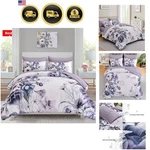 Floral Comforter Set Queen Size 7 Piece, Purple Flower Bed In Bag, Elegant .... Fixed Price $92.99.