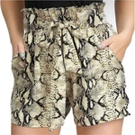 Grace Karin Snakeskin Print Paper Bag Waist Shorts, Tie Belt, Pockets, Casual. Fixed Price $21.99.