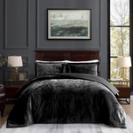 Crushed Velvet Comforter, Black Queen Set, Luxury Soft Bedding. Fixed Price $80.99.