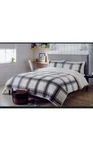 Threshold Sherpa & Plush Reversible Plaid Comforter Set 3PC Black F/q. Fixed Price $46.99.