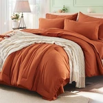 Anluoer Burnt Orange Queen Comforter Set 7 Pieces Bag All Season Beddin. Fixed Price $82.97.