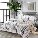 Nanko King Comforter Set 3PC, Art Grey White Printed Pattern Reversible Down Alt. Fixed Price $71.99.