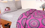 Twin - Rampage Pinkberry Medallion Microfiber Sheet & Comforter Set. Fixed Price $65.00.