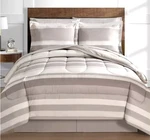 Fairfield Square Collection Taupe Austin Stripe/solid 8 Pc King Comforter Set. Fixed Price $38.00.