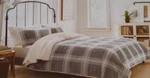 Threshold King Reversible Plush Sherpa Gray/cream Plaid Comforter & Sham Set. Fixed Price $79.99.