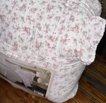 Delphine Pink White Floral Ruffled Cotton Gauze Queen Comforter Set Shabby Chic. Fixed Price $159.97.