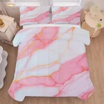 Marble Comforter Pale Pink Chic Bedding Sets Full Size Girls Teens Wo.... Fixed Price $65.40.