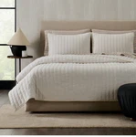 Jeremiah Brent Home 3PC King Channel Rice Stitch Gauze Quilt Set Cream-new. Fixed Price $65.00.