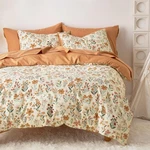 Floral Comforter Set: Orange Cream Botanical Bedding Cottagecore Style. Fixed Price $46.27.