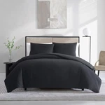 Vera Wang - Comforter Set, Soft Cotton Bedding With Waffle King, Black. Fixed Price $105.97.