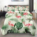 Comforter Set Size, Palm Leaf Leaves Floral Soft 3 Pcs Bedding Queen Flamingo. Fixed Price $85.40.