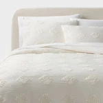 King Tufted Diamond Crinkle Duvet Cover And Sham Set Ivory - Threshold. Fixed Price $23.79.
