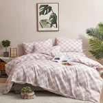 Elegant Pink Plaid Queen Comforter Set - Soft, Comfy Bedding Girls. Fixed Price $133.99.