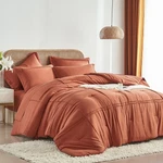 Yogeneg Queen Comforter Set 7 Piece Bed Bag,grid Pinch Pleat Terracotta. Fixed Price $51.34.