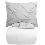 Pinch Pleat Pintuck Duvet Cover, Shams & White Comforter 4 Piece Set. Fixed Price $77.99.